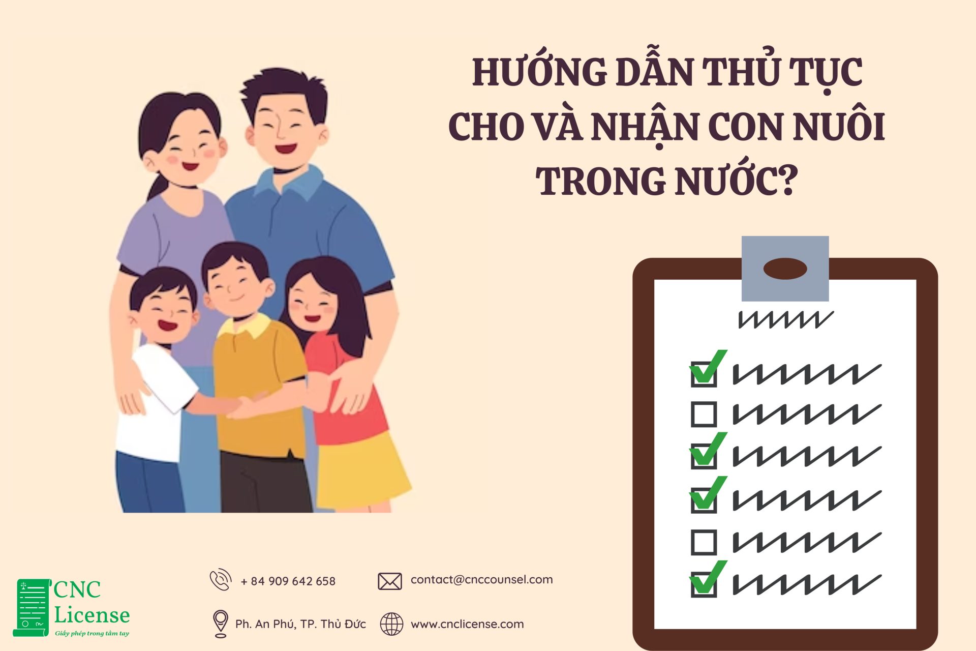 Hướng dẫn thủ tục cho và nhận con nuôi trong nước