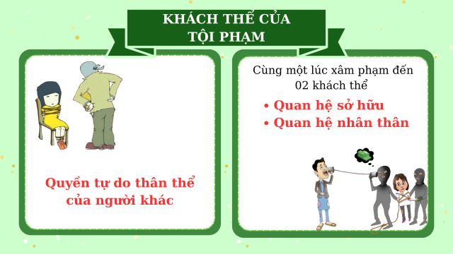 Khách thể của tội bắt giữ giam người trái pháp luật và bắt cóc nhằm chiếm đoạt tài sản