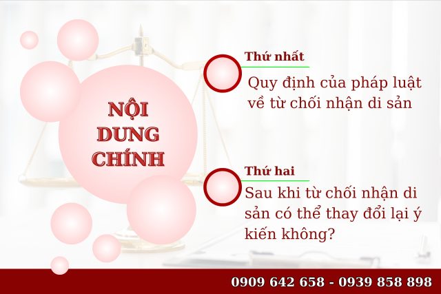 Tư vấn về từ chối nhận di sản thừa kế