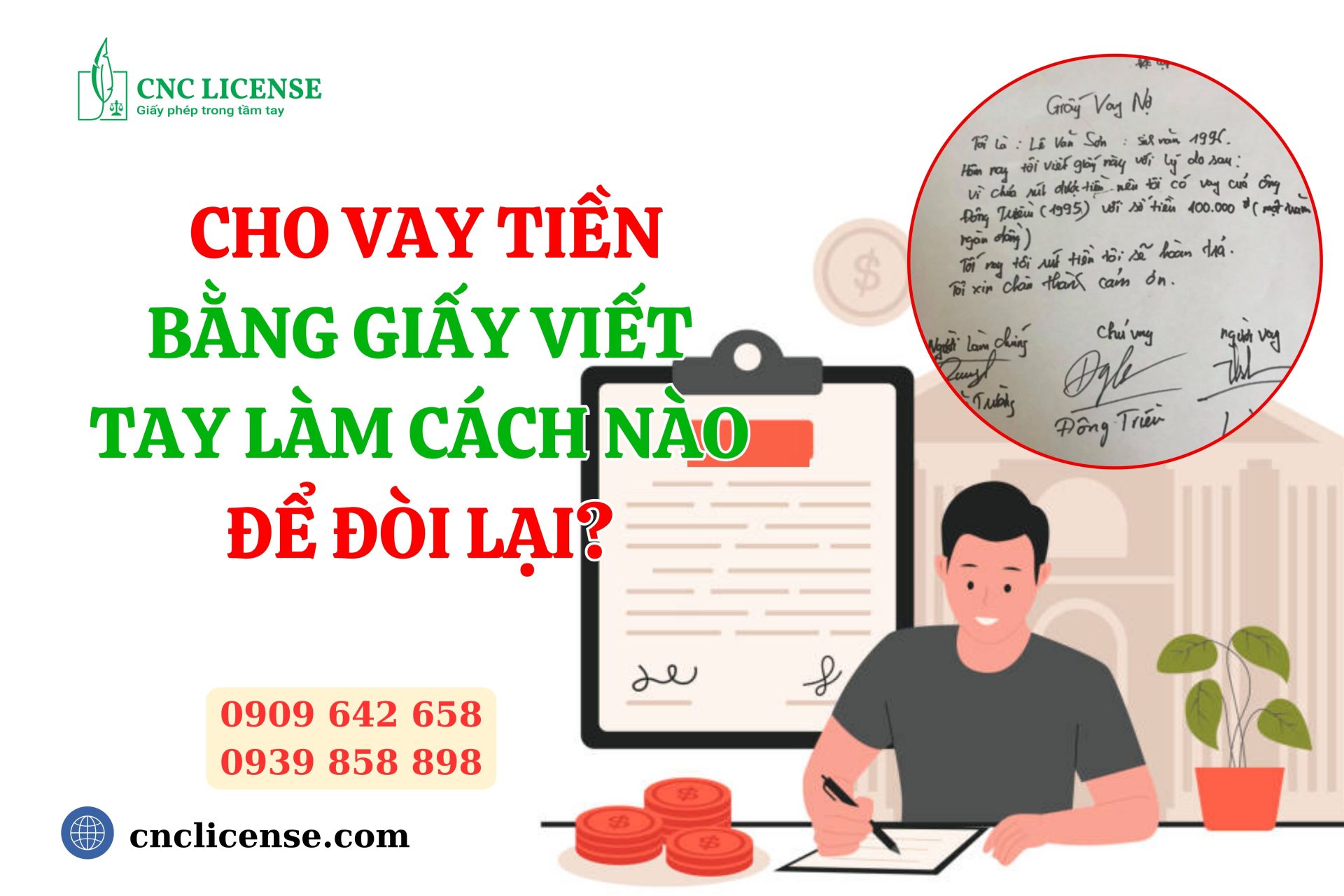 Cho vay tiền bằng giấy viết tay làm cách nào để đòi lại?