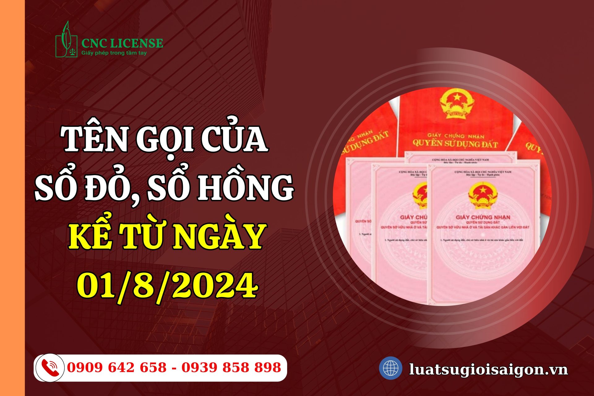 Từ ngày 01/8/2024, tên gọi của sổ đỏ, sổ hồng bị thay đổi