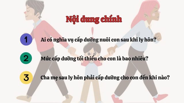 Mức cấp dưỡng tối thiểu cho con sau khi cha mẹ ly hôn là bao nhiêu?