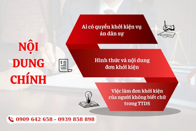 Nguời không biết chữ có khởi kiện vụ án dân sự được không?